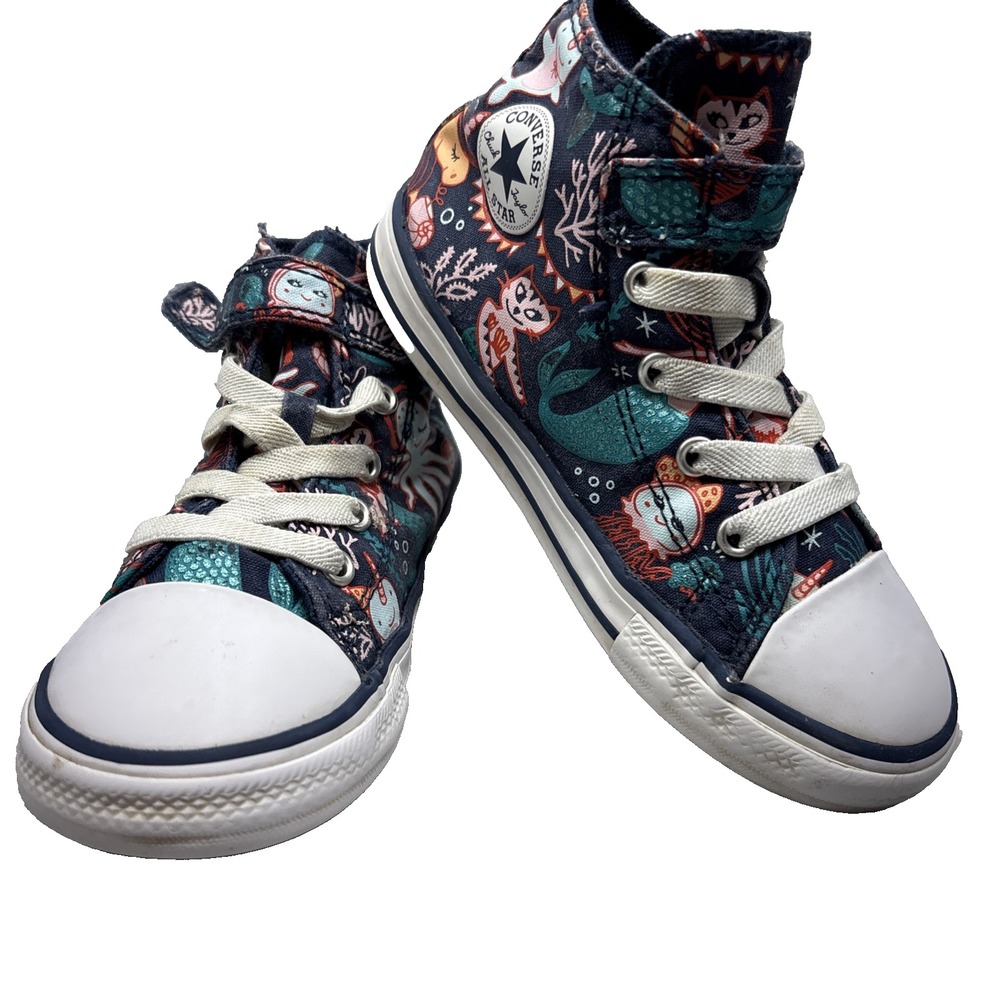 Converse Chuck Taylor All Star Mermaid Ocean High Top Sneakers Infant Sz 10